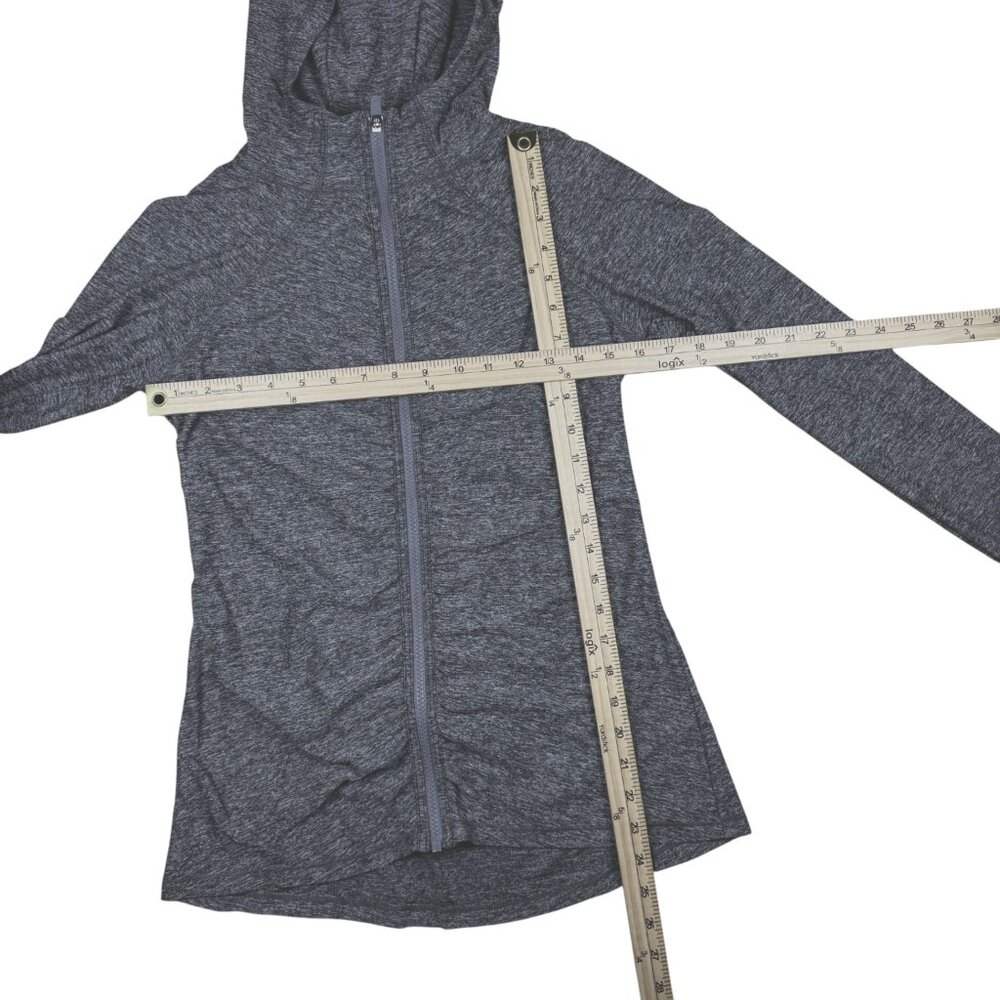 Athleta Pacifica Crosscurrent Hooded Jacket S Heather Gray, Ruched Zip, UPF - Picture 11 of 14